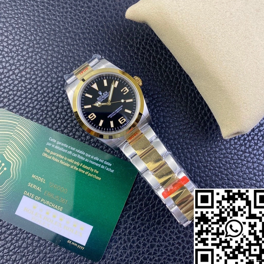 EW M124273-0001 1144 Factory Rolex Black Dial Bright Explorer 0815